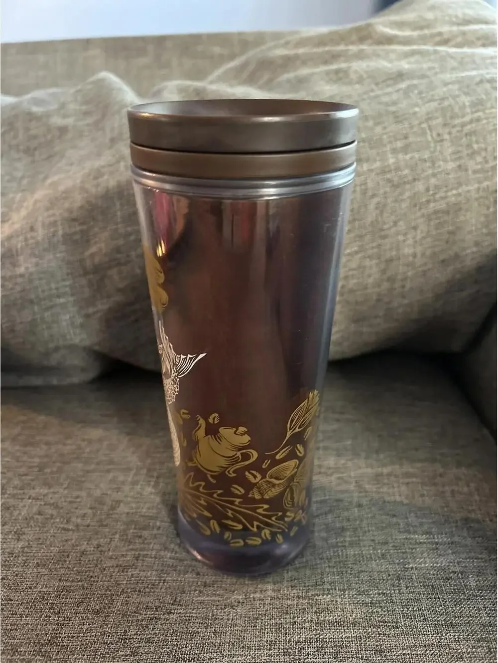 Starbucks Travel Tumbler 2009 Brown Mermaid 16oz Coffee Mug Cup